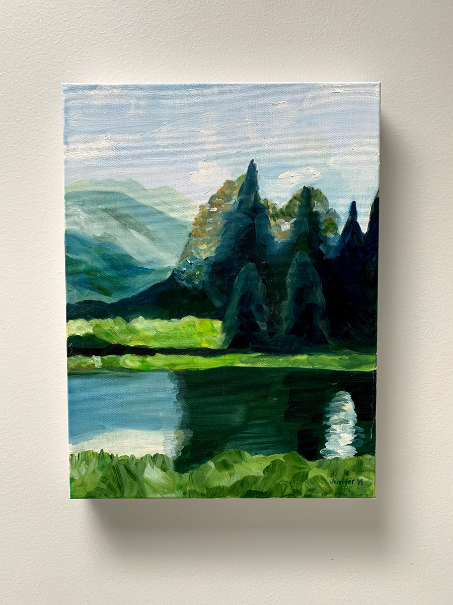 A Day By the Lake - deals Oil Painting