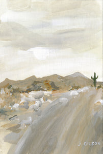 "Muted Desert" 4" x 6" Framed Acrylic on paper