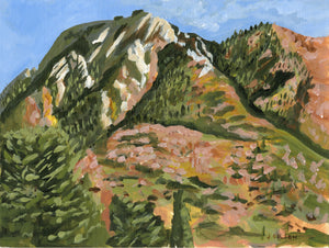 9" x 12" "Autumn on Mt. Olympus" original acrylic painting on paper