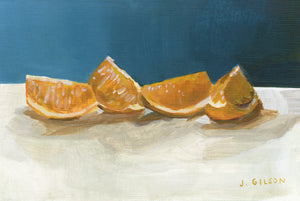 "Four little slices" 4" x 6" Acrylic on paper