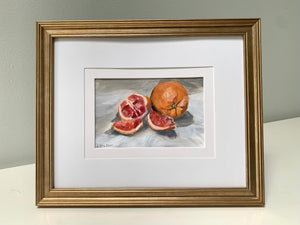 "Cora Cora Orange 2"  Framed 4" x 6" Acrylic on Paper.