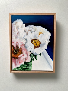 9" x 12" "Pastel Peonies" framed Oil on Paper