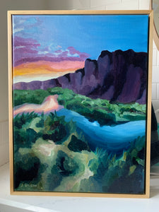 12" x 16" "Canyon Sunset" oil painting on canvas