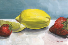 Load image into Gallery viewer, 4&quot; x 6&quot; &quot;Strawberry Lemonade&quot; Framed Acrylic on paper
