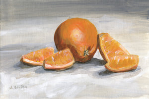"Orange Slice 1"  Framed 4" x 6" Acrylic on Paper