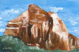 "Red Rocks 2" 4" x 6" Frame Acrylic on paper